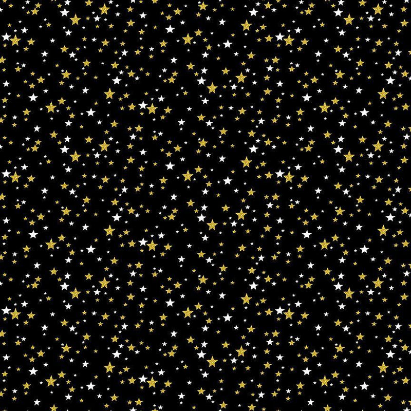 Timeless Treasures, Merry Christmas Metallic, Metallic Stars