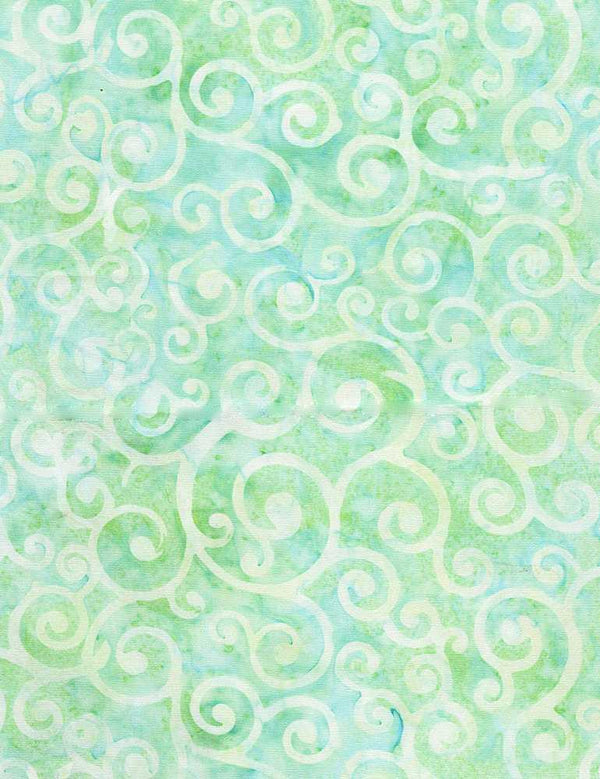 Timeless Treasures, Tonga, Chiffon, Mint, Whirls