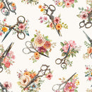 Timeless Treasures, Vintage Floral Sewing Scissors
