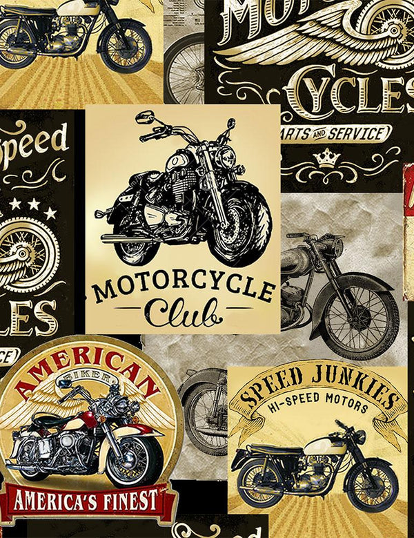 Timeless Treasures, Vintage Motorcycle Signs, Natural