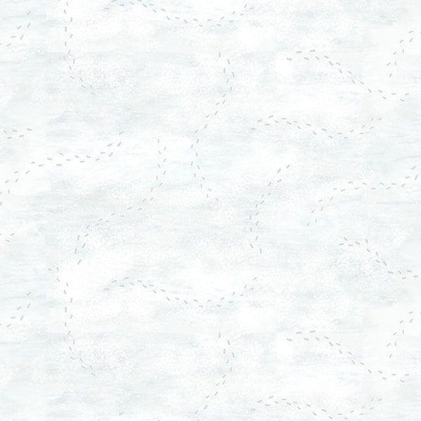 Timeless Treasures, Winter Wonderland, Snowy Foot Prints, White