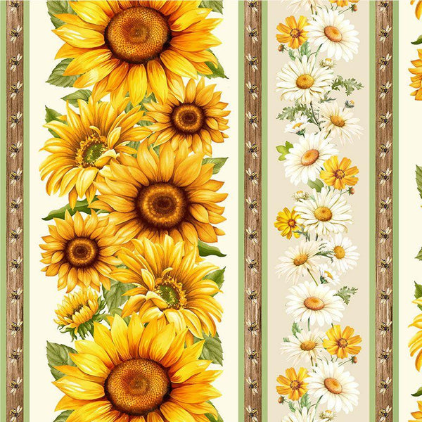 Timeless Treasures, You Are My Sunshine, Sunflower Stripe 11"