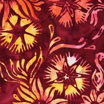 Tonga Batik, Scheming Florals, Cherry