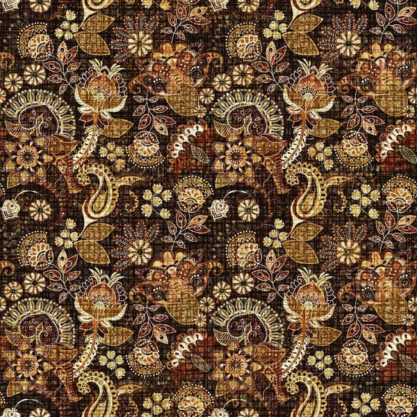 Treasured by QT Fabrics, Paisley, Brown