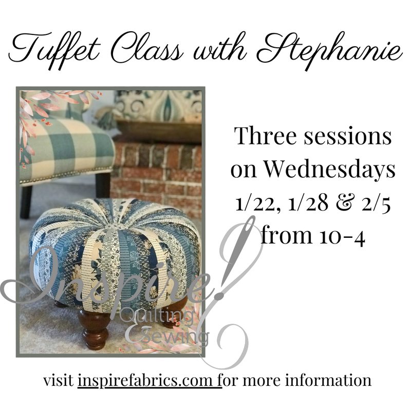 Tuffet Class with Stephanie, 1/22, 1/29 & 2/5 2025 from 10-4