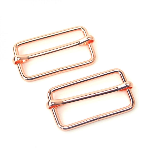 Two Slider Buckles 1 1/2" Rose Gold