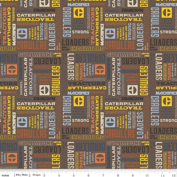 Vintage Caterpillar, Text, Brown