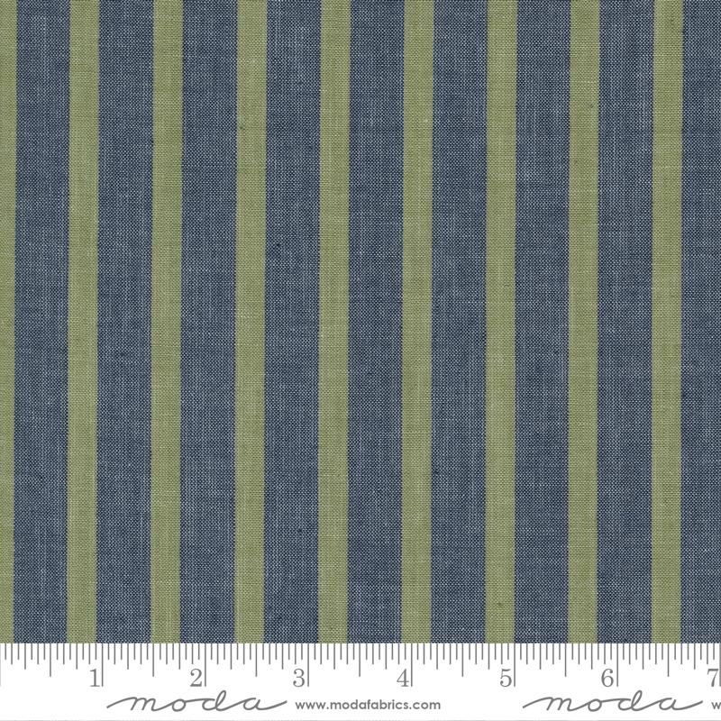 Vista Wovens, Celadon & Blue Stripe