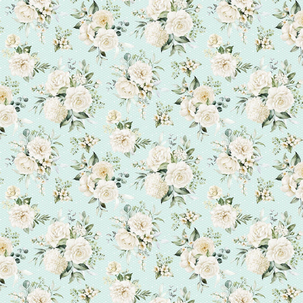 White Wedding, White Roses on Green