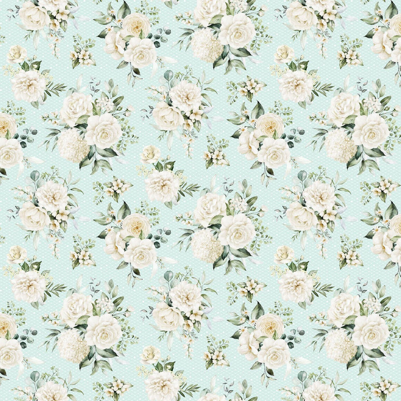 White Wedding, White Roses on Green
