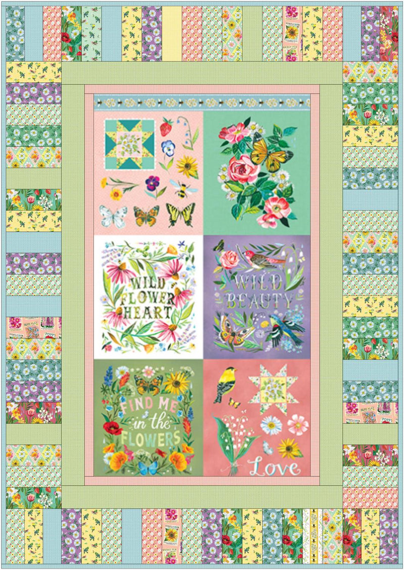 Wildflower Heart/On Key Quilt Kit 42X60