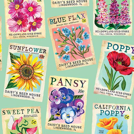 Wildflower Heart 16509 80, Heritage Seedpacks, Light Teal