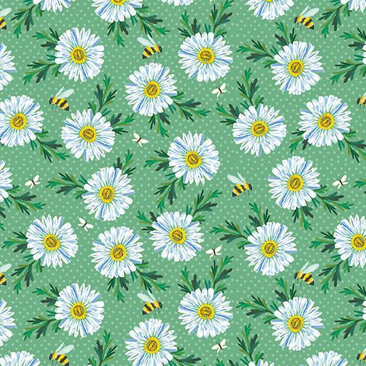 Wildflower Heart 16513 84, Daisy Scatter, Teal