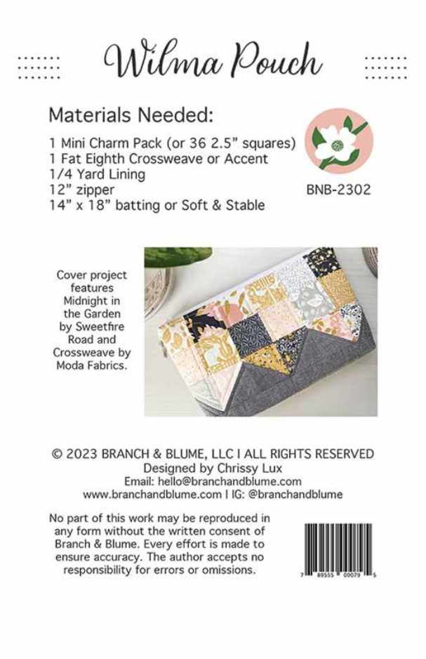 Branch & Blume, Wilma Pouch Pattern