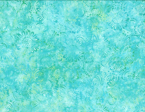 Wilmington Batiks, Aqua Splash Flowers