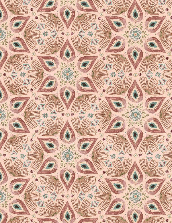 Wilmington Fabrics, Floralscape, Mosaic on Peach