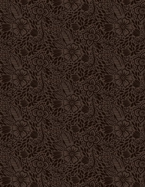 Wilmington Fabrics, Floralscape, Tonal Floral, Brown