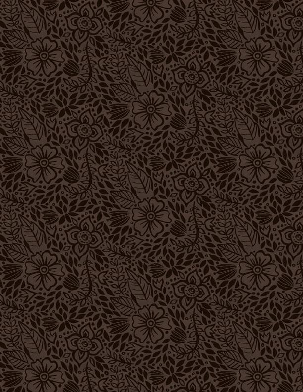 Wilmington Fabrics, Floralscape, Tonal Floral, Brown
