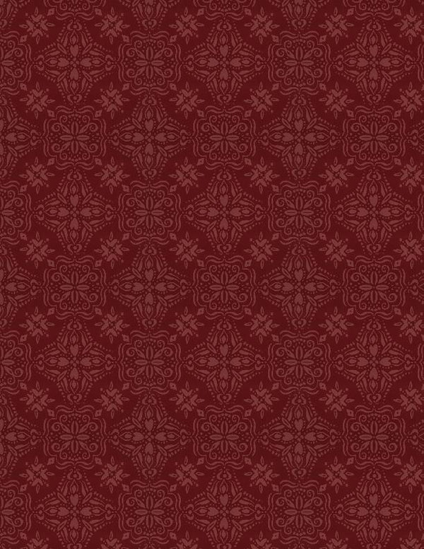 Wilmington Fabrics, Floralscape, Tonal Geometric, Burgundy