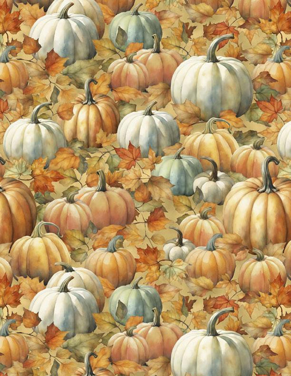 Wilmington Fabrics, Glorious Fall, Pumpkins Allover, Orange