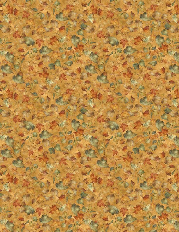 Wilmington Fabrics, Glorious Fall, Packed Fall Leaves, Gold