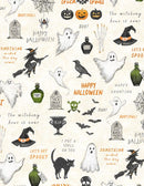 Wilmington Fabrics, Midnight Hauntings, Large All Over, White