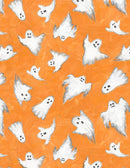 Wilmington Fabrics, Midnight Hauntings, Flying Ghosts, Orange