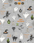 Wilmington Fabrics, Midnight Hauntings, Large All Over, Gray