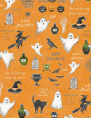 Wilmington Fabrics, Midnight Hauntings, Large All Over, Orange