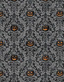 Wilmington Fabrics, Midnight Hauntings, Pumpkin Damask, Black