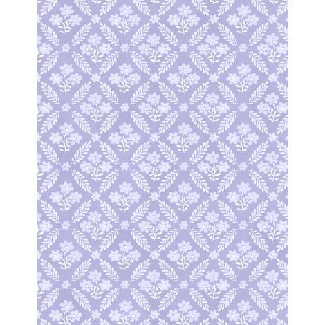 Wilmington, Morning Blooms, Floral Grid Tonal, Purple