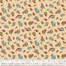 Windham Fabrics, Forest Fruits, Snails, Beige