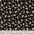 Windham Fabrics, Forest Fruits, Snails, Black