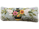 Wool Hooked Pillow, Floral Bee Hive