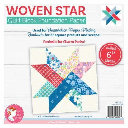 Woven Star Quilt Block Foundation Paper