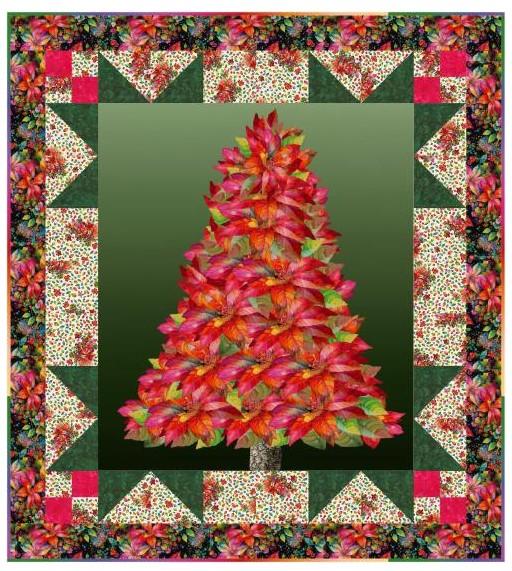 Yuletide Blooms Panel Quilt Kit