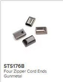 Zipper Cord End Gunmetal