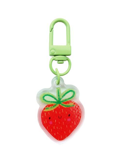 Zipper Glitter Charm, Strawberry