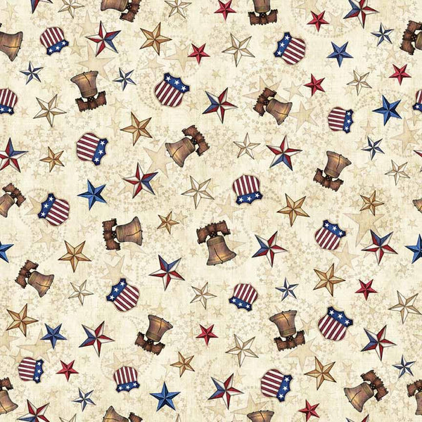 American Spirit, Liberty Bell & Stars, Tan