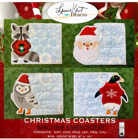 Christmas Coasters Machine Embroidery