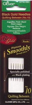 Clover Black Gold Between / Quilting Needle Size 10 6ct