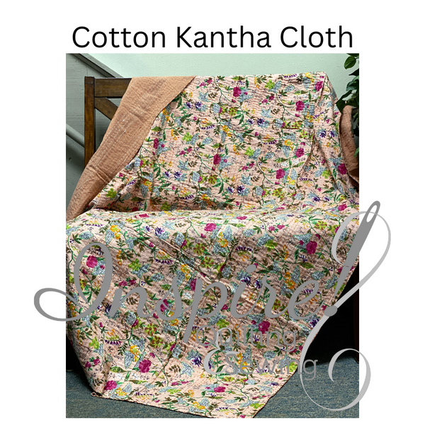 Cotton Kantha Throws - Peach Tones