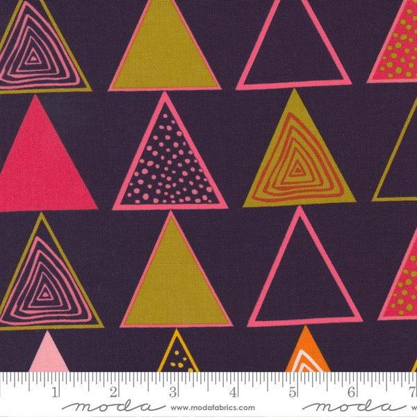 Creativity Roars by Moda, Triangles on Plum
