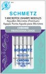Chrome Microtex Schmetz Needle 5 ct, Size 60/8
