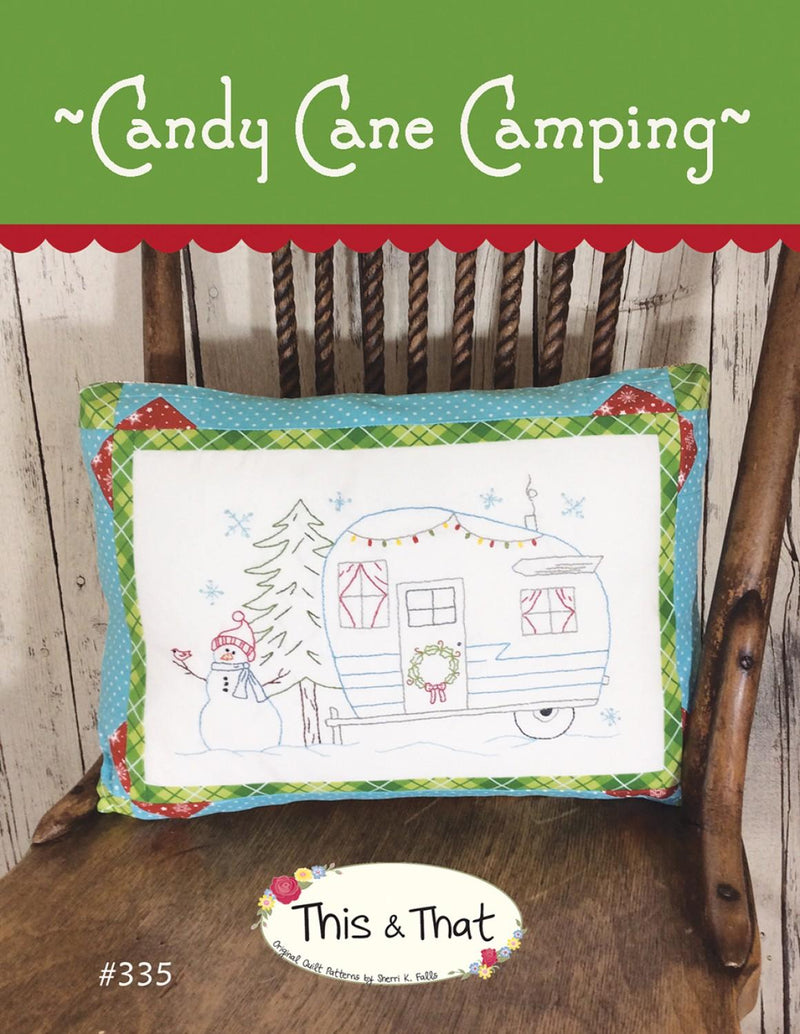 Candy Cane Camping Hand Embroidery Pattern