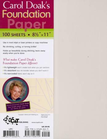 Carol Doak Foundation Paper 8-1/2in x 11in, 100 sheets.