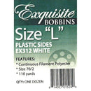 Exquistie by Dime Plastic Sided Prewound Bobbins - White