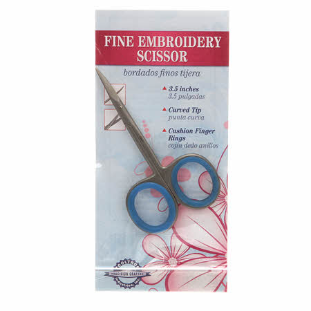 Fine Embroidery Scissor with Curved Tip 3 1/2in