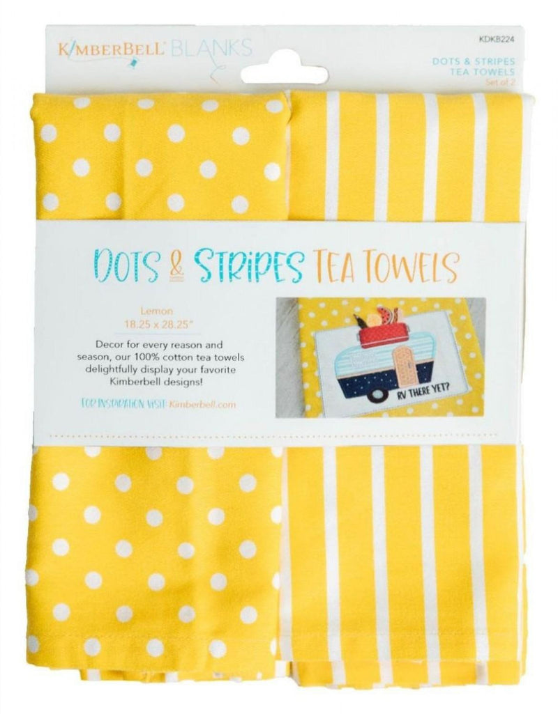 KB Dots & Stripes Tea Towels Lemon Yellow