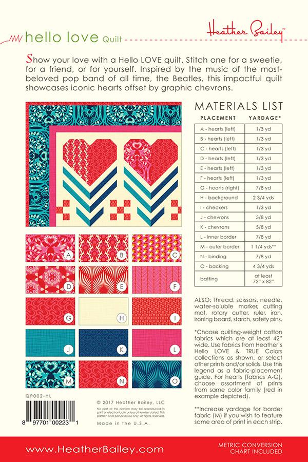 Hello LOVE Quilt Pattern